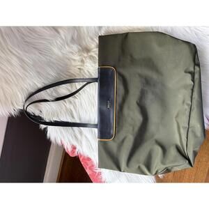 Bally Switzerland Olive Green and Black Tote Bag